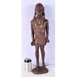 A large African wooden Tribal figure 59 cm .