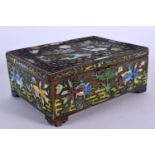 AN EARLY 20TH CENTURY CHINESE ENAMELLED METAL CASKET Late Qing/Republic. 11 cm x 8 cm.