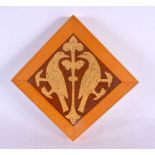 AN ARTS AND CRAFTS POTTERY TILE. 14 cm square.