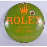 A ROLEX ENAMEL SUBMARINER AMERICAN SHOP DISPLAY SIGN. 24 cm diameter.