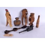 ASSORTED TREEN together with a Welsh love spoon etc. (qty)