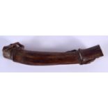 AN EARLY 20TH CENTURY CHINESE CARVED AGARWOOD SCHOLARS OBJECT Late Qing/Republic. 23 cm long.