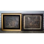 A large framed 19th Century Lithographic print "Cottagers Wealth" together with another print 45 x