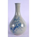 A 19TH CENTURY KOREAN BLUE AND WHITE PORCELAIN VASE painted with floral sprigs. 24 cm high.