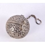 An Islamic white metal openwork Incense burner 6 cm.