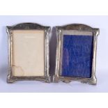 A PAIR OF EDWARDIAN SILVER PHOTOGRAPH FRAMES. Birmingham 1907. 652 grams overall. 24 cm x 18 cm.