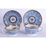 Late 18th & early 19th century Flight and Flight Barr breakfast cups and saucers of slightly differi
