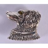 A SILVER DOG BROOCH. 12 grams. 3 cm x 2.75 cm.