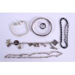 SILVER JEWELLERY etc. 67.5 grams. Longest 44 cm. (qty)