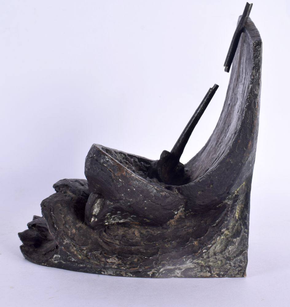 British School (20th Century) Bronze, Dimchurch Flit, Sail boat. 14 cm x 16 cm. - Image 4 of 5