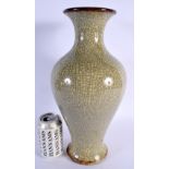 A LARGE EARLY 20TH CENTURY CHINESE GE TYPE STONEWARE VASE Late Qing/Republic. 39 cm x 17 cm.