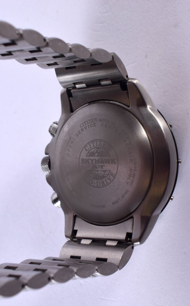 A BOXED MEN'S CITIZEN ECO-DRIVE JY0000-53E SKYHAWK A-T STAINLESS WRISTWATCH WITH PAPERS. 4.8cm incl - Image 4 of 4