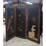A large Japanese 3 section embroidered screen 170 x 216 cm.