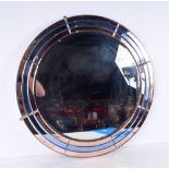 A LARGE ART DECO MIRROR. 76 cm diameter.