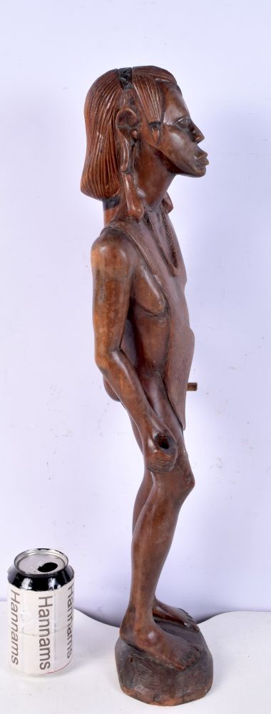 A large African wooden Tribal figure 59 cm . - Image 2 of 3