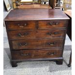 A 19th Century mahogany 5 drawer chest . 94 x 94 x 51 cm