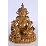 AN EARLY 20TH CENTURY CHINESE GILT BRONZE FIGURE OF A BUDDHA Late Qing/Republic. 15 cm x 9 cm.