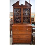 A George iii Mahogany 3 drawer Secretaire bookcase 247 x 109 x 55 cm.