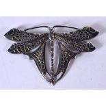 A WHITE METAL DRAGONFLY BROOCH. 6.1cm x 9.8cm, weight 25g