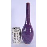 AN 18TH/19TH CENTURY CHINESE PURPLE SPLASH STONEWARE VASE Qing. 28 cm high.