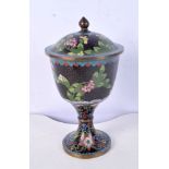 A 19th Century Chinese Cloisonne lidded urn 22cm.