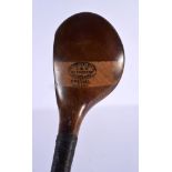 A D & W AUCHTERLONIE OF ST ANDREWS PERSIMMON WOOD DRIVING GOLF CLUB with hickory shaft. 110 cm long.