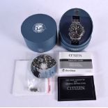 A BOXED MEN'S CITIZEN ECO-DRIVE JY0000-53E SKYHAWK A-T STAINLESS WRISTWATCH WITH PAPERS. 4.8cm incl