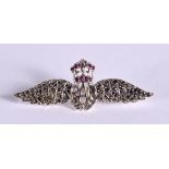 A SILVER RAF SWEETHEART BROOCH. 5 cm x 2 cm.