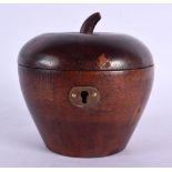 A CONTEMPORARY TREEN APPLE TEA CADDY. 11 cm x 9 cm.