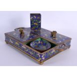 AN EARLY 20TH CENTURY CHINESE CLOISONNE ENAMEL SMOKERS COMPENDIUM Late Qing/Republic. 27 cm wide.