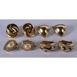 FOUR PAIRS OF BULATTI FASHION CLIP ON EARRINGS. Largest 2.2cm diameter (4)