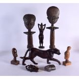 TWO CRATES OF TRIBAL HARDWOOD FIGURES. Largest 27 cm wide. (qty)