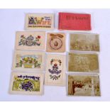 A COLLECTION OF WORLD WAR 1 POSTCARDS CONSISTING OF 6 EMBROIDERED AND 3 PHOTOGRAPH CARDS TOGETHER WI