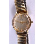 A GOLD PLATED OMEGA AUTOMATIC WRISTWATCH. 3.5cm incl crown