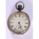 A CONTINENTAL SILVER POCKET WATCH. 91 grams. 5 cm diameter.