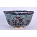 AN EARLY 20TH CENTURY JAPANESE MEIJI PERIOD PLIQUE A JOUR BOWL decorated with foliage. 14.5 cm wide.