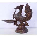 A Chinese bronze bird incense burner 18 cm.