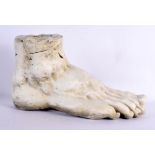 A LARGE PLASTER COUNTRY HOUSE ROMAN FOOT DOOR STOP After the Antiquity. 52 cm x 28 cm.