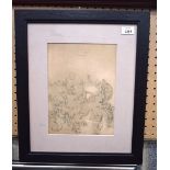 A FRAMED MONKEY ENGRAVING PRINT. 40 cm x 30 cm.