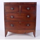 A mahogany apprentice piece 3 drawer chest 44 x 39 x 21 cm.