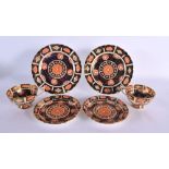 Early 20th century Royal Crown Derby pattern 9298 two cups, saucers and side plates. Saucer 14cm di