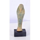 A mounted Egyptian glazed pottery Pharaoh 13 cm