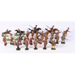A collection of vintage painted lead military model figures largest 9 x 9 cm.