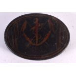 A GEORGE III TOLE WARE TIN SNUFF BOX. 11 cm x 8 cm.