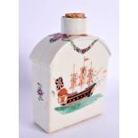 A RARE 18TH CENTURY CHINESE EXPORT PORCELAIN TEA CADDY Qianlong. 11 cm x 8 cm.