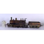 A CHARMING EARLY 20TH CENTURY SCRATCH BUILT LORD OF THE ISLES LOCOMOTIVE with tender. 65 cm x 21 cm.