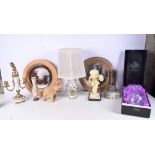 A Miscellaneous collection Gorham plates, Edinburgh Crystal decanter, Stone lighthouse lamp etc 40 c