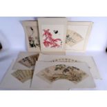 Chinese School (19th/20th Century) 7 x Fan paintings, various forms and sizes. (qty)
