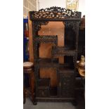 A GOOD 19TH CENTURY CHINESE HONGMU CARVED WOOD DISPLAY CABINET Qing. 180 cm x 35 cm x 75 cm.