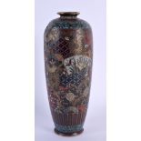 A FINE 19TH CENTURY JAPANESE MEIJI PERIOD CLOISONNE ENAMEL VASE decorated all over with foliage and